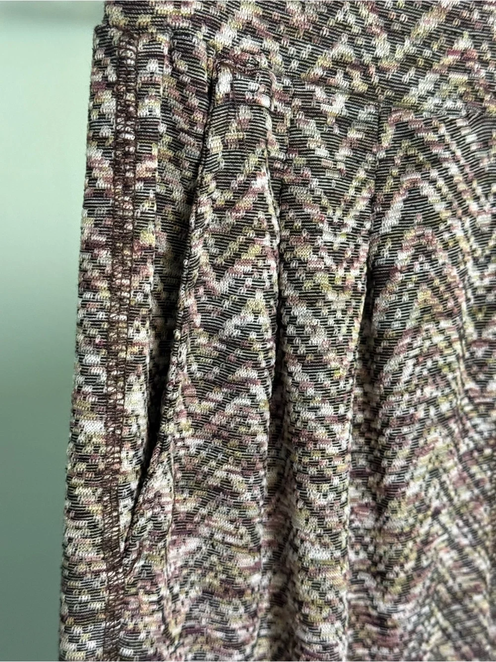 Free People Chevron Knit Joggers in Brown and Cream Size Small